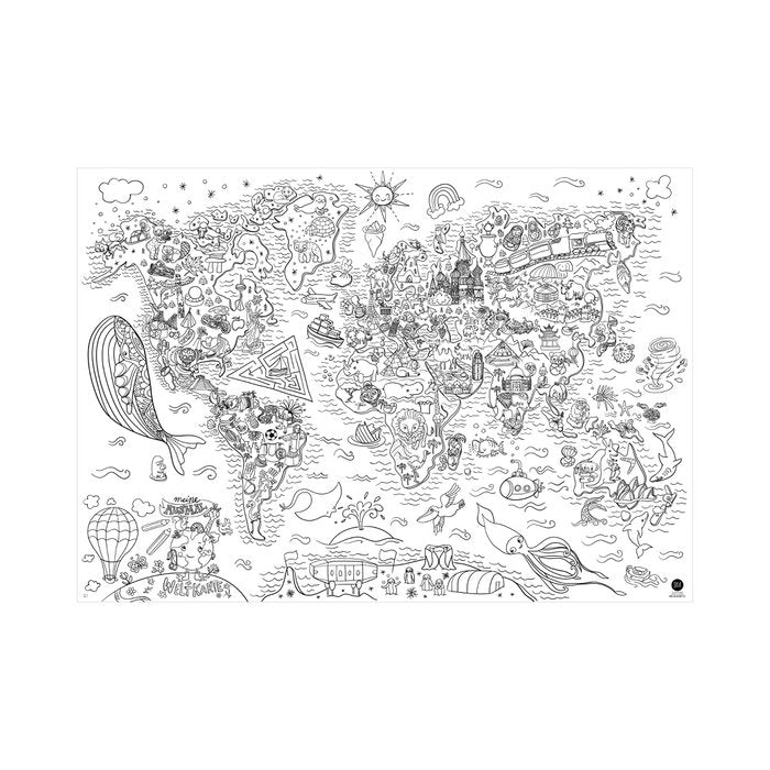 Coloring tablecloth motif world map – koukouvouna