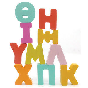 Wooden alphabet with 50 flash cards | Greek letters