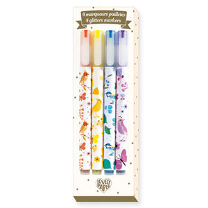 4 glitters markers