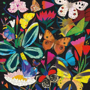 Glow-in-the-dark family puzzle - butterflies 500 Piece