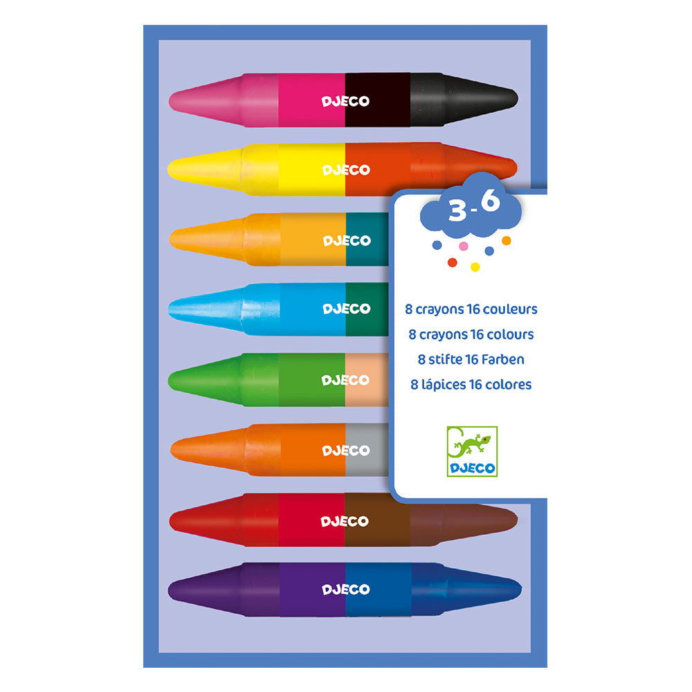 8 double-ended crayons - 16 colours