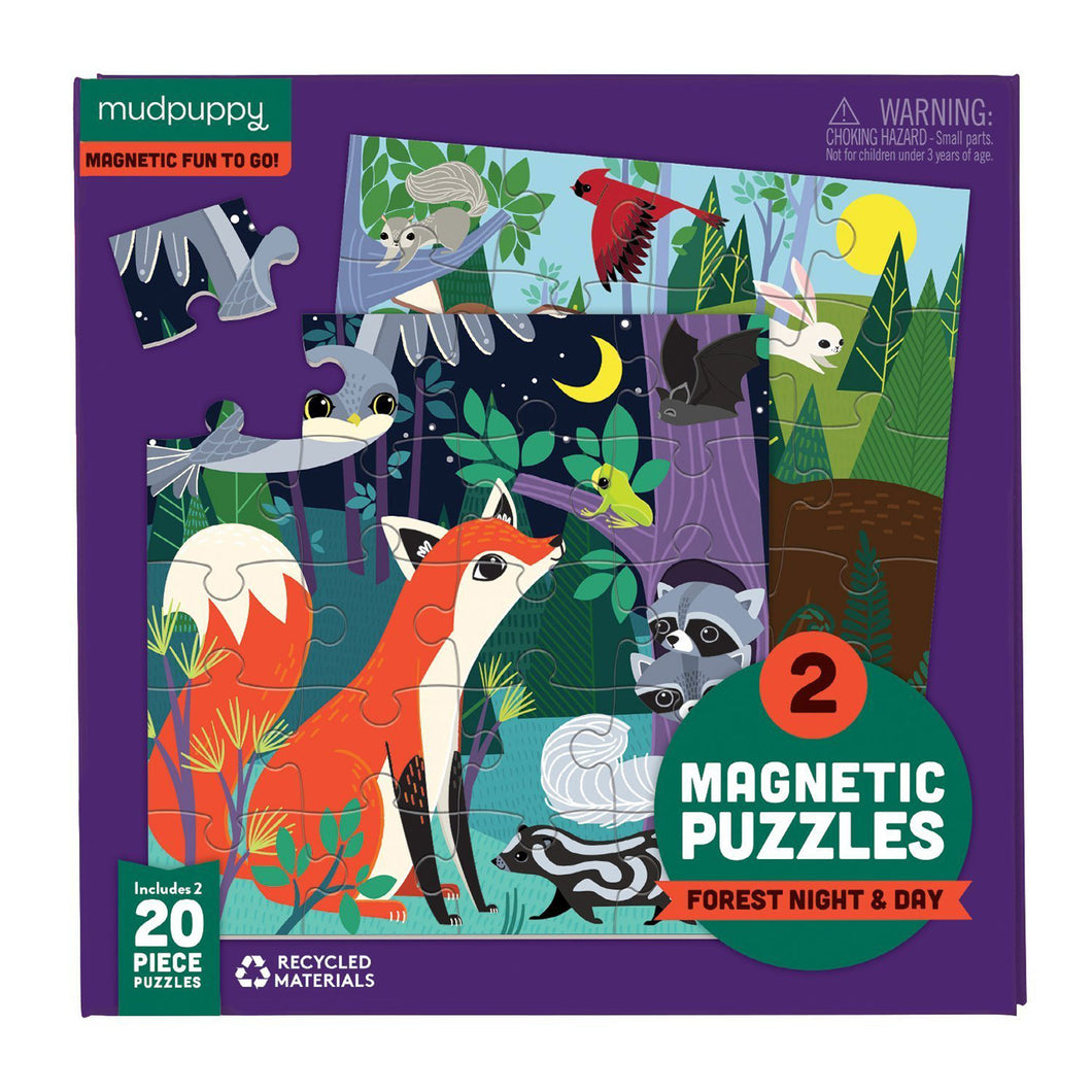 Magnetic puzzle - forest night & day