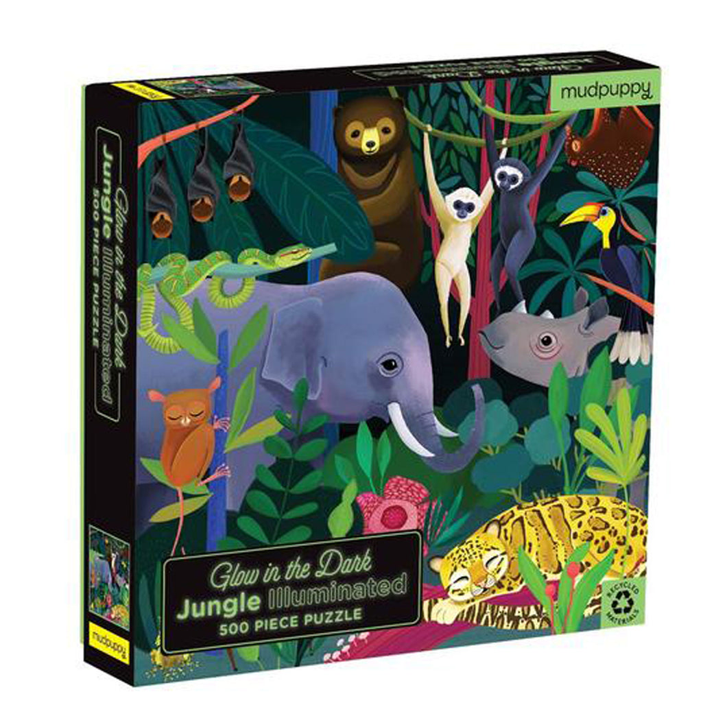 Glow-in-the-dark family puzzle - jungle 500 Piece
