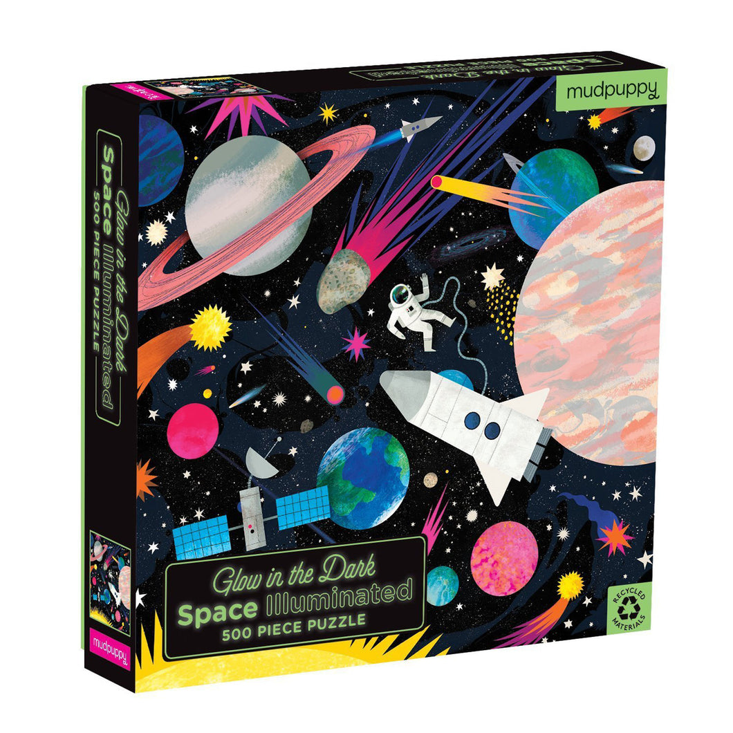 Glow-in-the-dark family puzzle - space 500 Piece