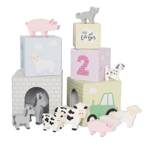Stacking cubes animals