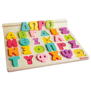Wooden alphabet with 50 flash cards | Greek letters