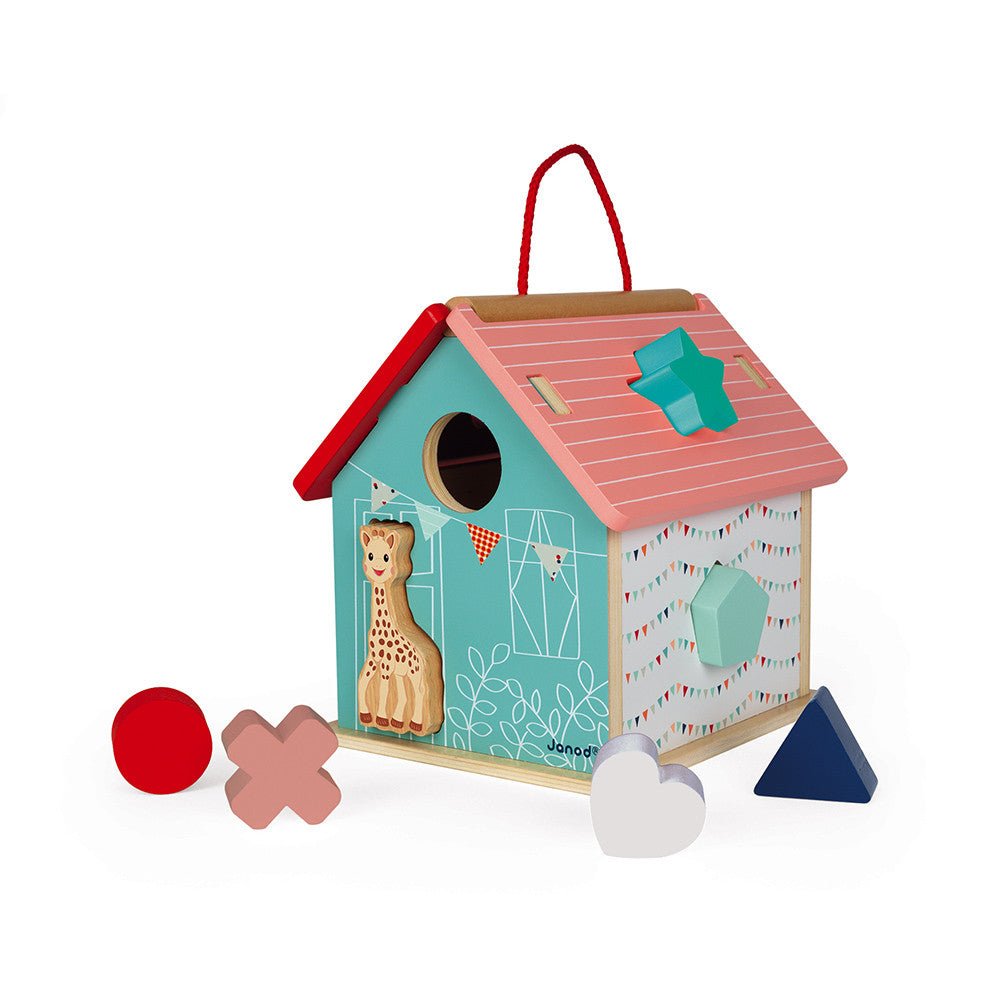 Sophie la girafe wooden shape sorting house